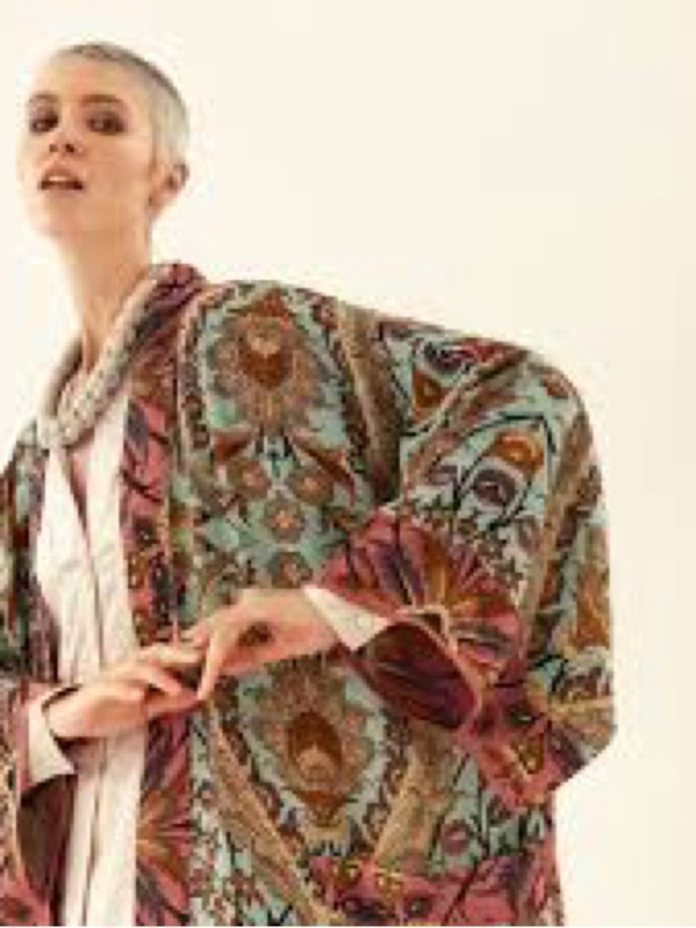 One Hundred Stars Decadent Aqua Long Kimono - one size fits all